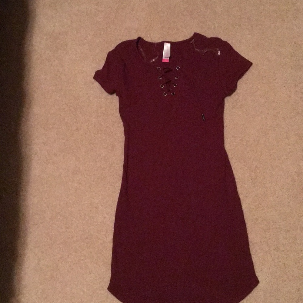 Maroon Fitted Dress